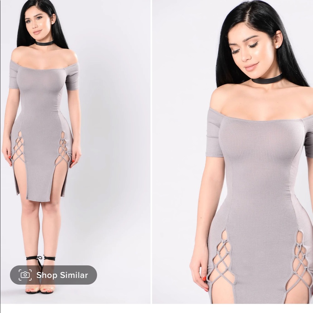 Fashion Nova Hot Date Dress-Taupe Size Small NWT